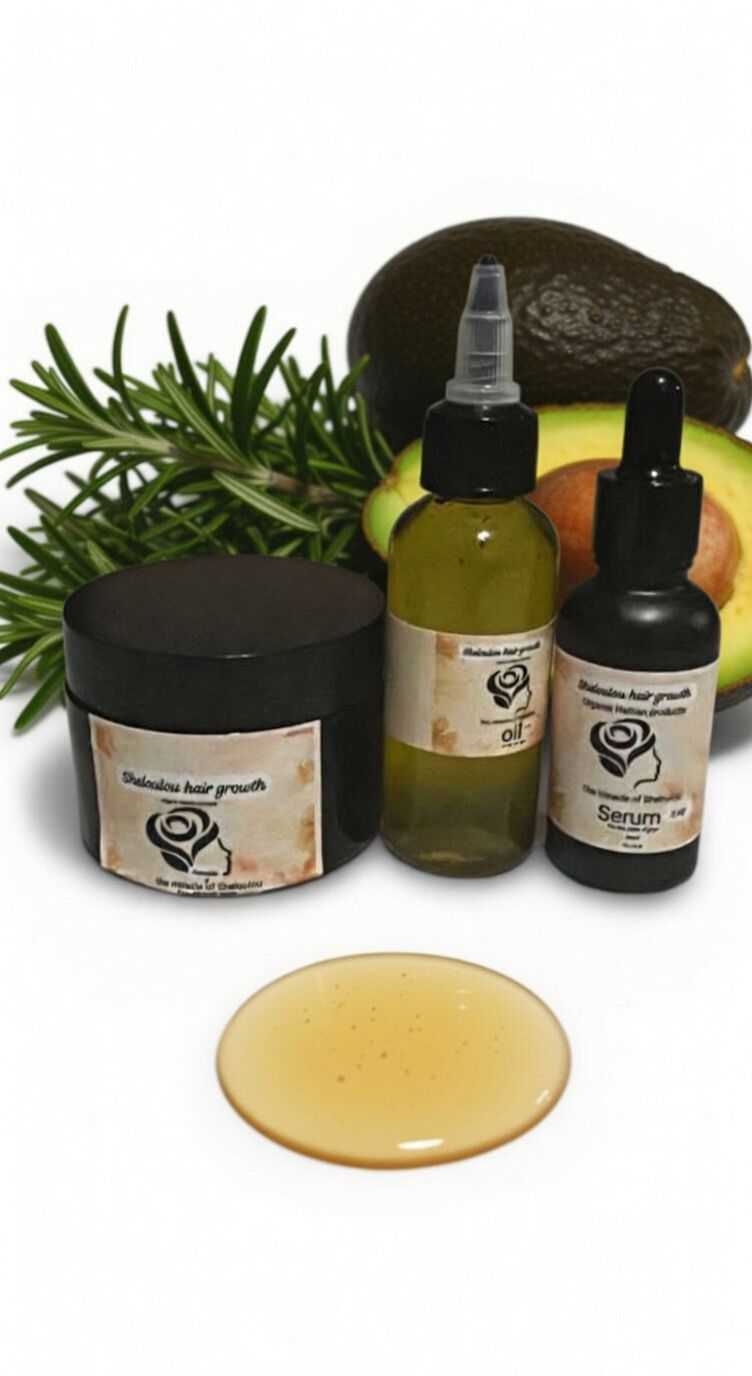 Mini set 2 oz Pomade,2 oz oil,1  oz Serum lwil bó tét la